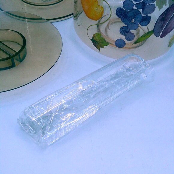 1970s Lucite Acrylic Ice Bucket Fruit theme Grape Pear Plum Amber color VGC - Picture 4 of 7